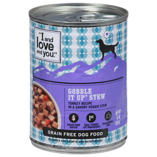 I & Love & You Dog Food Can Gobble It Up Stew 13 Oz Pack of 12