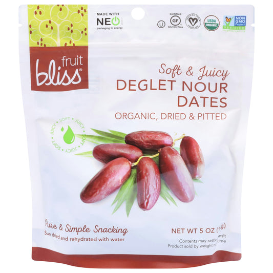 Fruit Bliss Dates Deglet Nour Organic 5 Oz Pack of 6