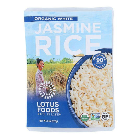 Lotus Foods - Rice White Jasmine Pouch 8 oz (Pack of 6)