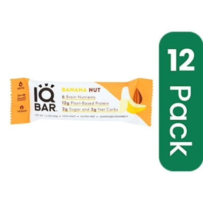 IQ Bar Banana Nut Protein Bar - 1.6 Ounce (Pack of 12)