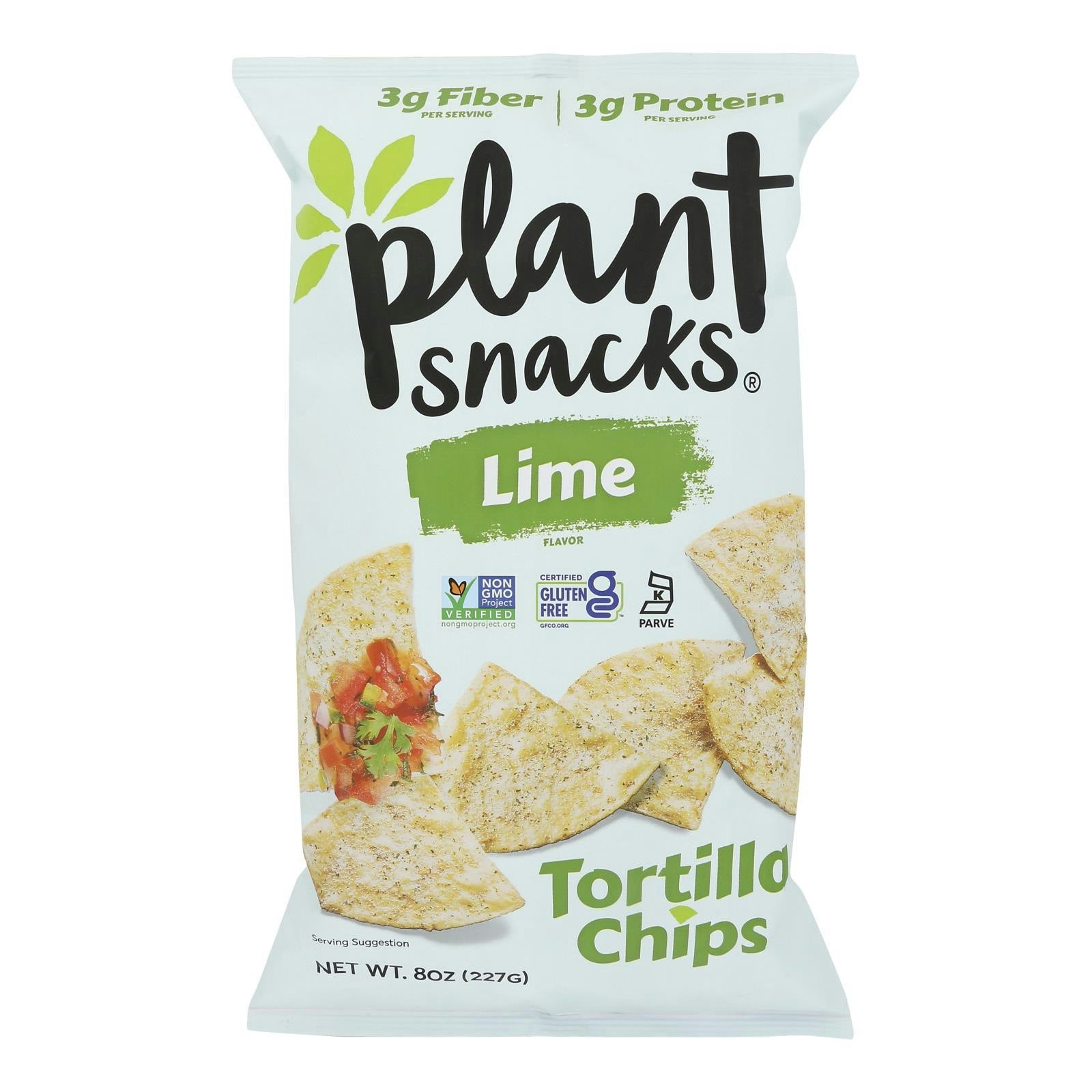 Plant Snacks - Tortilla Chips Lime 8 oz (Pack of 9)