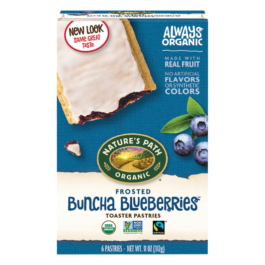 Natures Path Toaster Pastries Frosted Buncha Blueberry Organic 11 oz (Pack of 12)