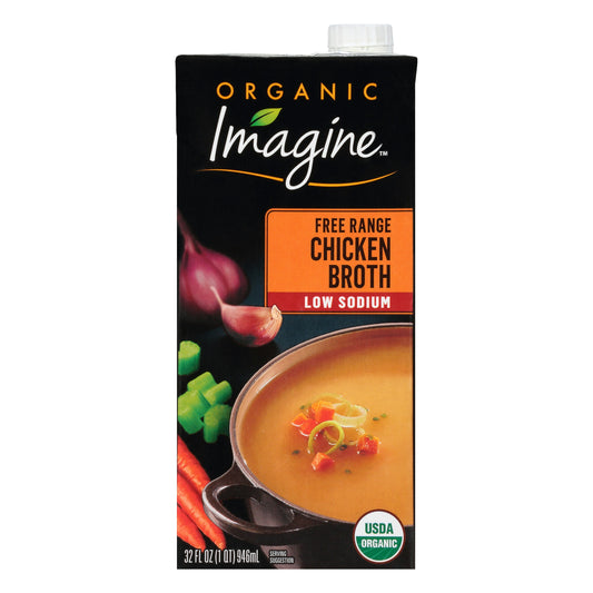 Imagine Broth Light Sodium Chicken Free Organic 32 oz (Pack of 6)