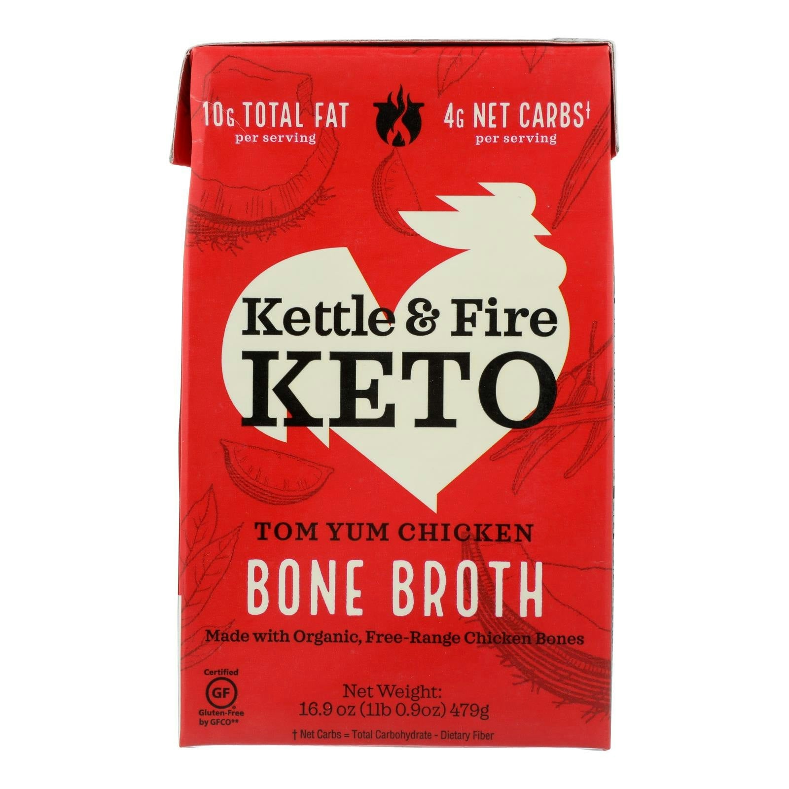 Kettle And Fire - Bone Broth Tom Yum Chicken 16.9 oz (Pack of 6)