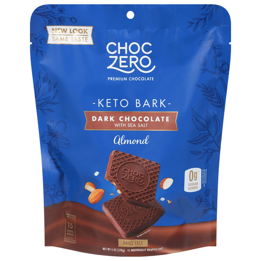 Choczero Bark Dark Chocolate Almond 6 oz (Pack of 12)