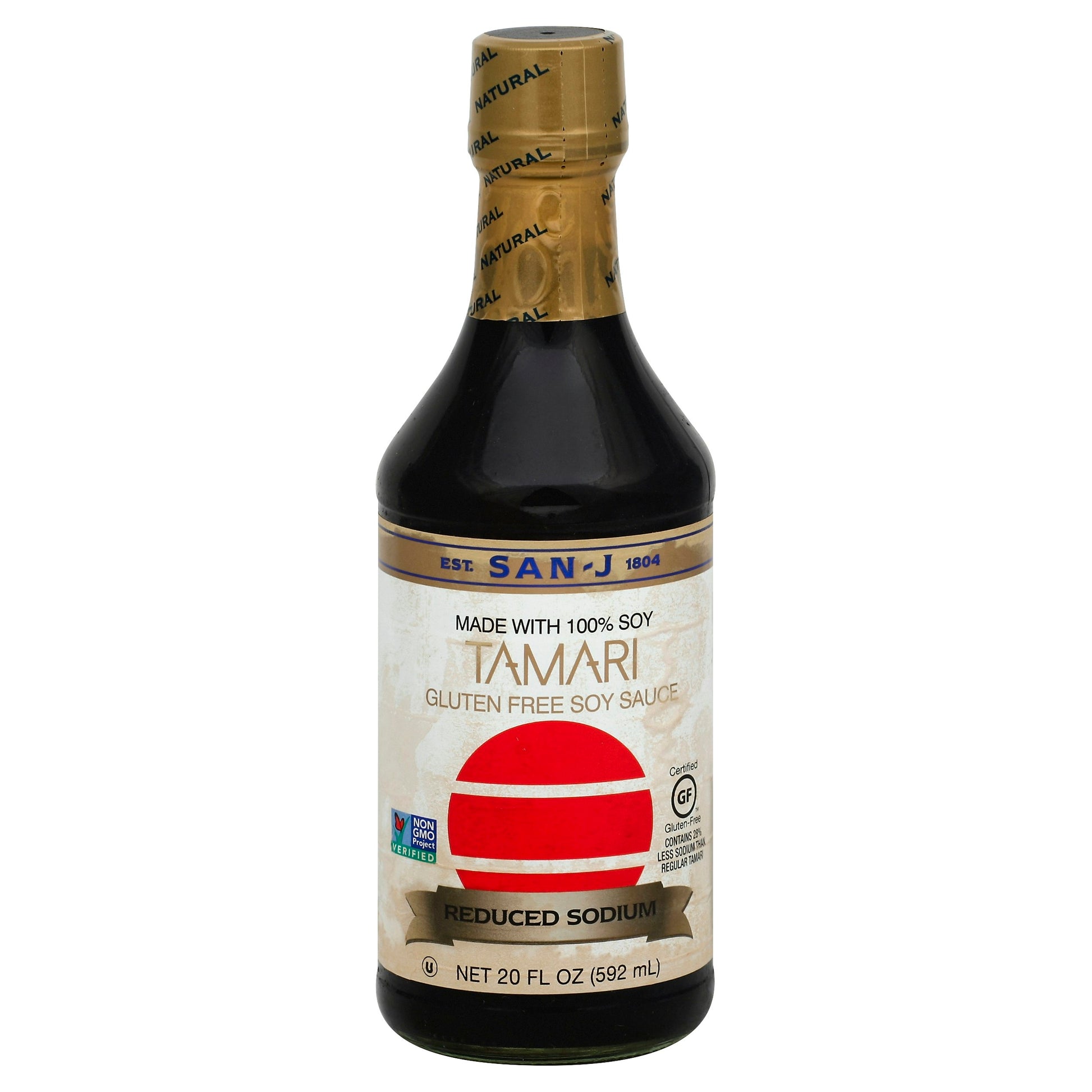 San J Sauce Soy Tamari Light Sodium 20 Oz Pack of 6