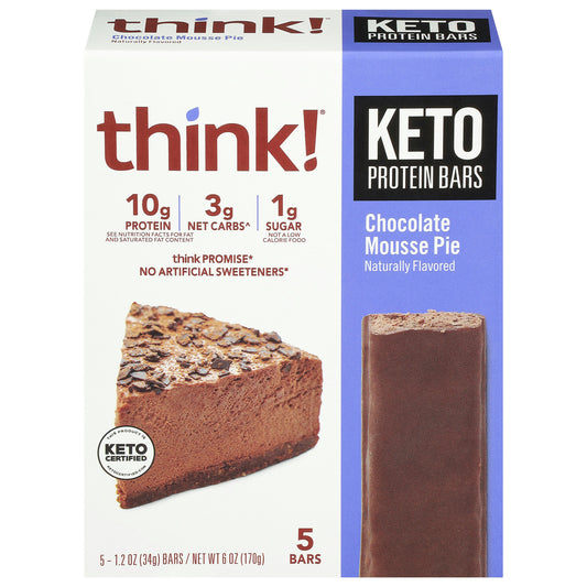 Think! Bar Chocolate Mousse Pie 6 oz (Pack of 6)