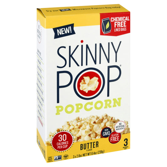 Skinny Pop Popcorn Butter 8.4 oz (Pack of 12)