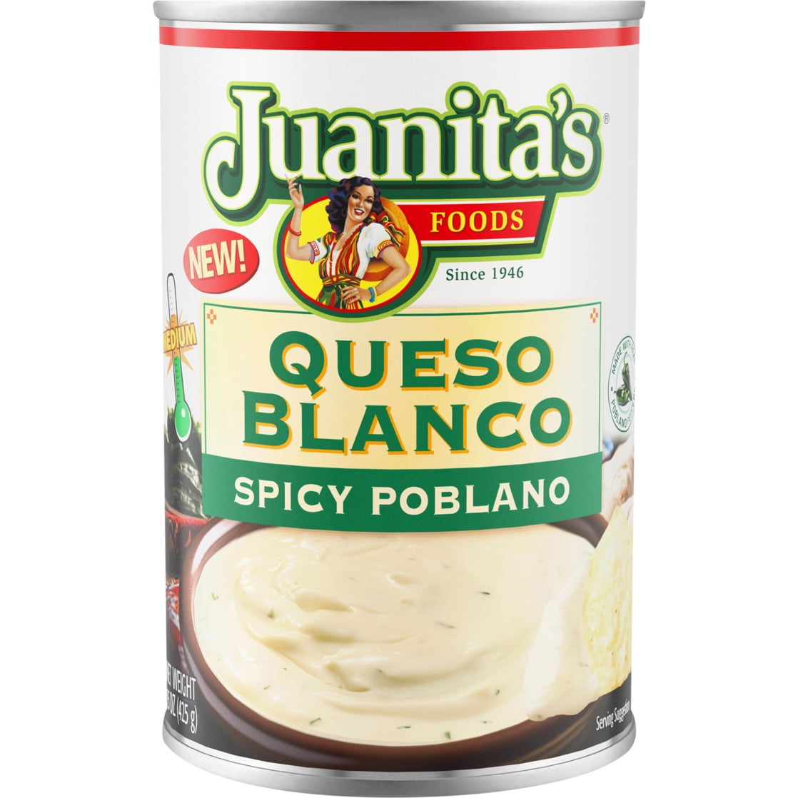 Juanita's Queso Blanco Spicy Poblano Simmer Sauce
