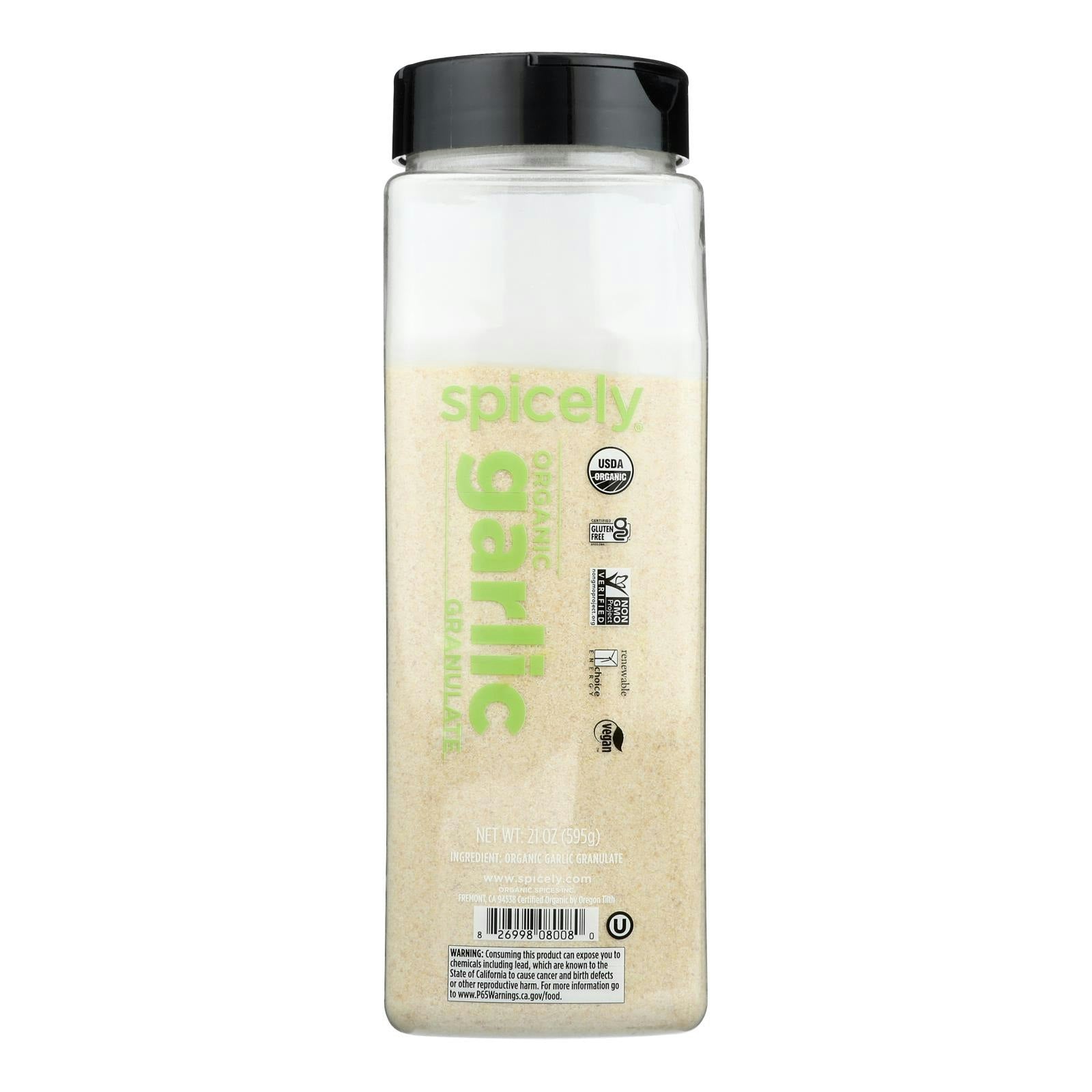 Spicely Organics Spice Garlic Granules Organic