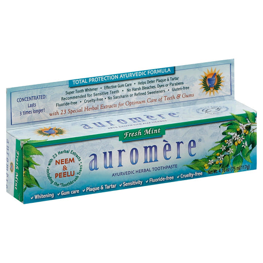 Auromere Toothpaste Fresh Mint 4.16 oz (Pack of 3)