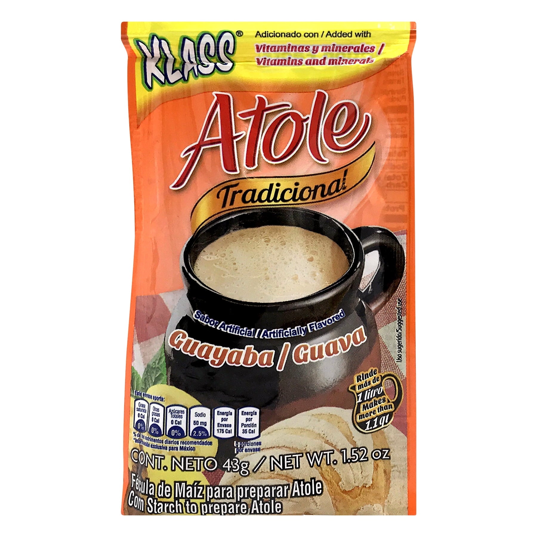 KLASS (Pack of 144) Klass Mix Atole Guayaba Authentic Mexican Agua Fresca Drin 1.52 Oz