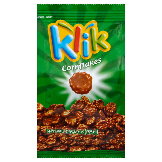 Klik Chocolate Covered Corn Flakes - 2.64 Oz (Pack of 12)