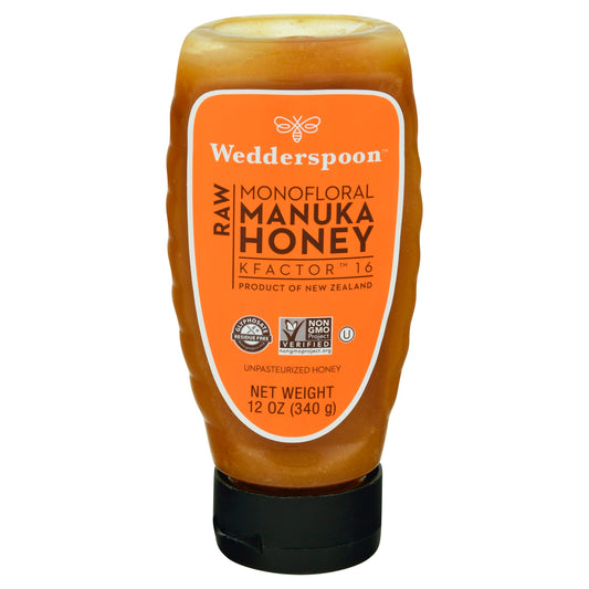Wedderspoon Manuka Honey Raw Kfactor 12 oz (Pack of 6)
