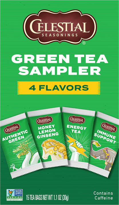 Celestial Seasonings - Green Tea Sampler 4 Flavors - 15 ct (Pack of 6)