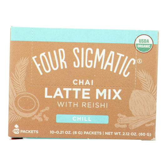 Four Sigmatic Chai Latte Organic Turkey Tail and Reishi 2.12 Oz Pack of 4