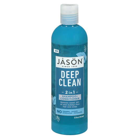 Jason Deep Clean Cooling 2-in-1 Shampoo Plus Conditioner 12 Fluid Ounce