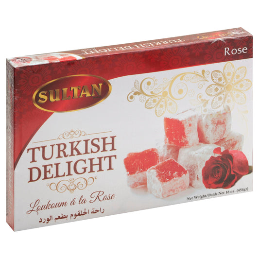Sultan Candy Turkish Delight Rose 16 Oz (Pack of 6)