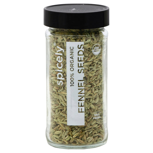Spicely Organics Spice Fennel Seeds Jar 1.1 Oz Pack of 3