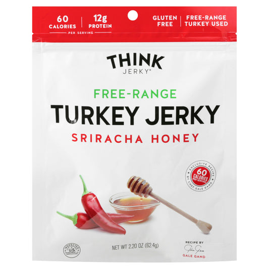 Think Jerky Jerky Turkey Sriracha Honey 2.2 oz (Pack of 8)