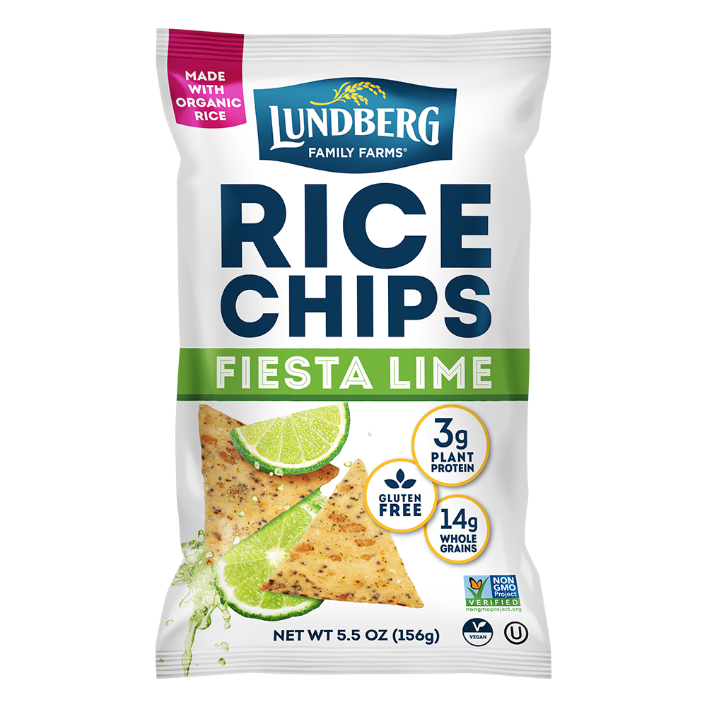 LUNDBERG (Pack of 12) Lundberg Chip Rice Fiesta Lime Savory Rice Cakes 5.5 Oz