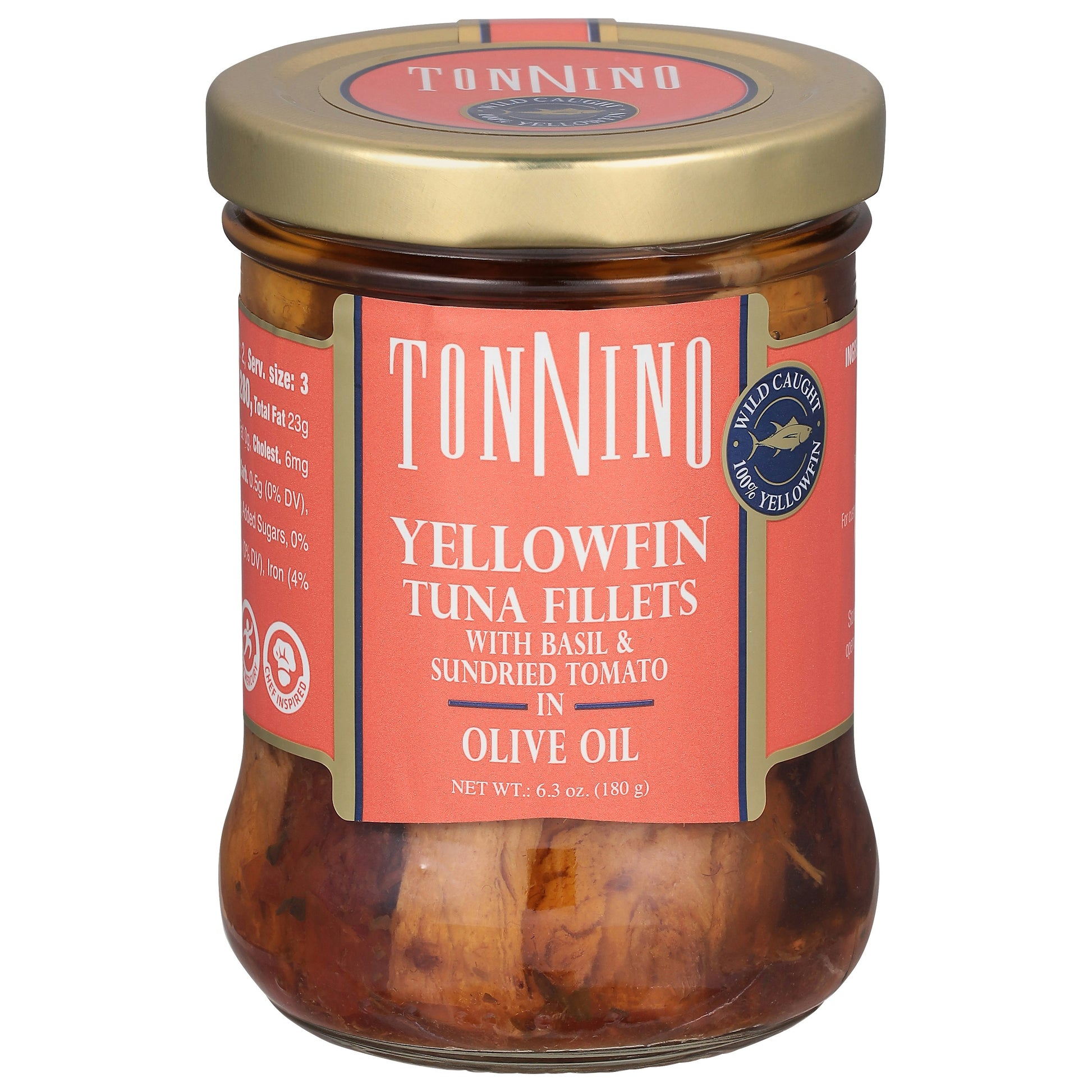 Tonnino Tuna Fillets Olive Oil Tomato Basil Fad 6.3 oz (Pack of 6)