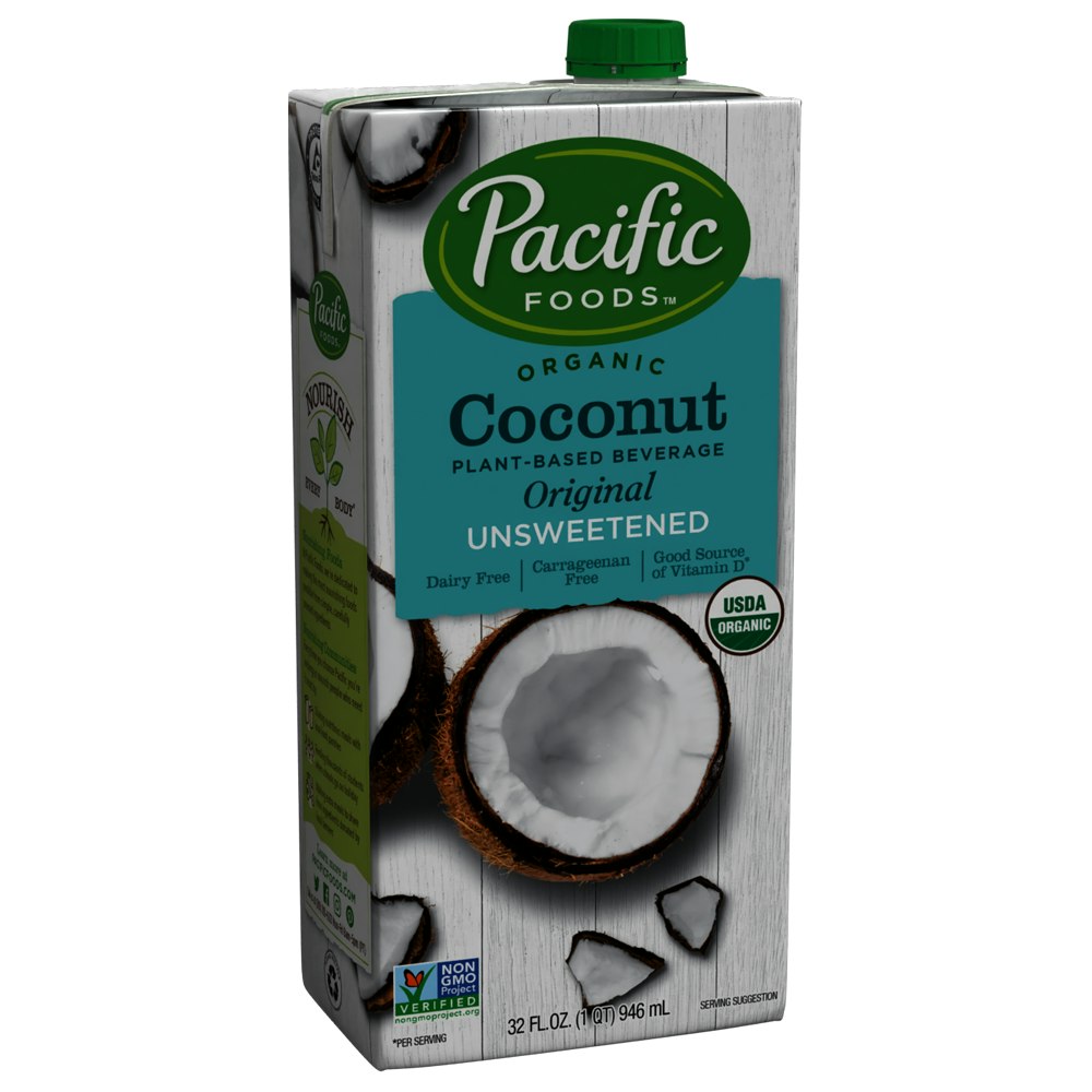 Pacific Foods Coconut Unsweetened Original Organic 32 Fo Pack of 12