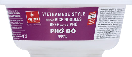 Vifon Pho Rice Noodle Soup Bowl Beef Flavor 2.4 Oz Pack of 12