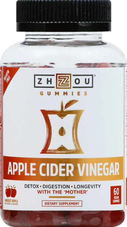 Zhou Apple Cider Vinegar (60 Vegan Gummies) 60 Pc Pack of 1