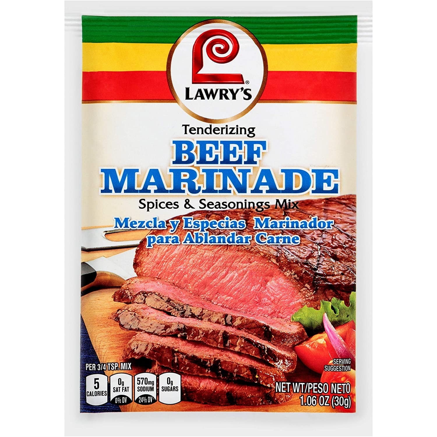 LAWRYS (Pack of 24) Lawry's Marinade Seasoning Mix for Beef Spice Packet 1.06 Oz