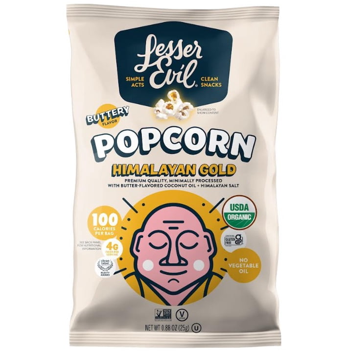 LESSER EVIL (Pack of 48) Lesser Evil Popcorn Himalayan Gold Organic 0.88 Oz