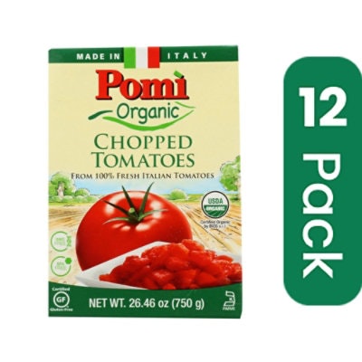 Pomi Organic Chopped Tomatoes 26.46 oz (Pack of 12)