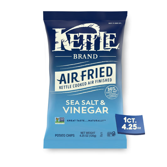 Kettle Foods Chip Potato Sea salt Vinegar Air Fry 4.25 Oz (Pack Of 15)