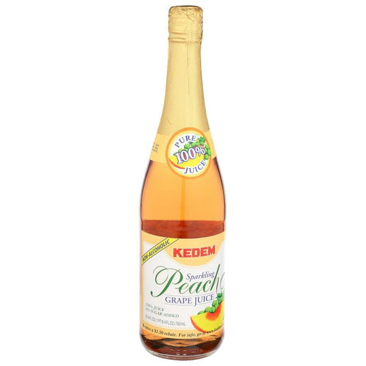 Kedem Sparkling Peach Grape Juice 25.4 Fo Pack of 12