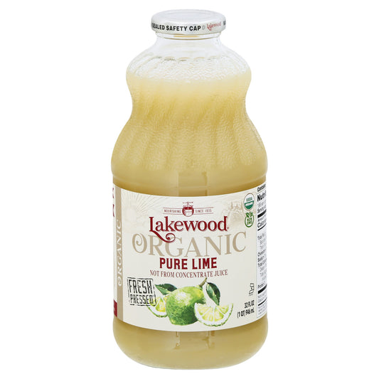 Lakewood Juice Pure Lime Organic 32 oz (Pack of 6)