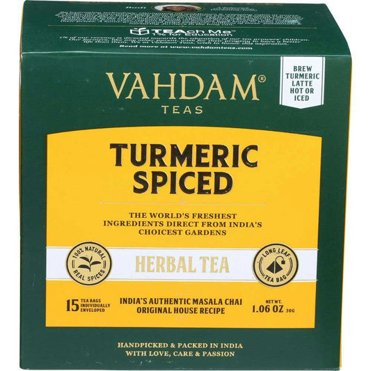 Vahdam Organic Turmeric Spiced Herbal Tea 1.06 Oz Pack of 6