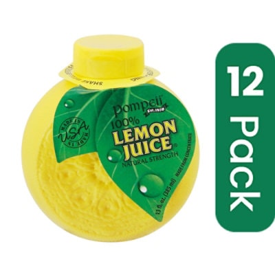 Pompeii Juice Lemon 100% 13 oz (Pack of 12)