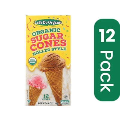 Let's Do Organics Ice Cream Cones - Sugar - 4.6 oz (Pack of 12)
