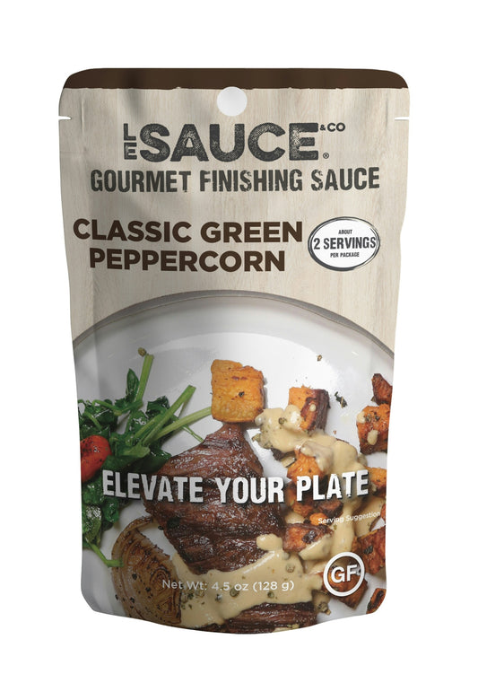 Le Sauce & Co. Classic Green Peppercorn Gourmet Finishing Sauce – 4.5 oz (Pack of 8)