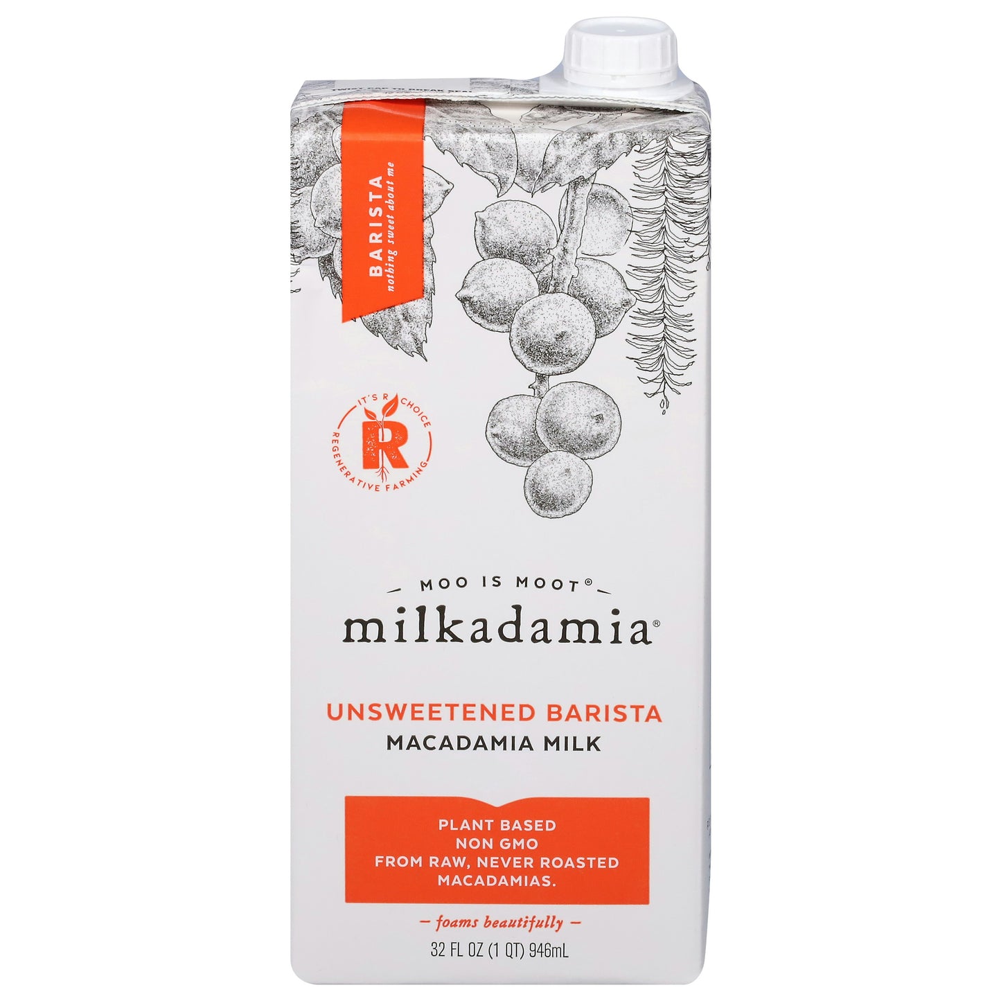 Milkadamia Milk Macdmia Unsweetened Brsta 32 Fo Pack of 6