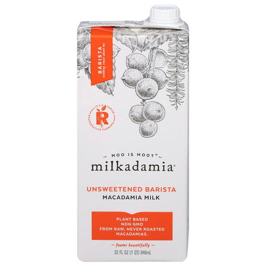 Milkadamia Milk Macdmia Unsweetened Brsta 32 Fo Pack of 6