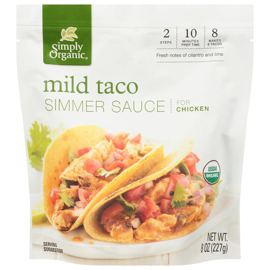 Simply Organic Sauce Mild Taco Simmer 8 oz (Pack of 6)