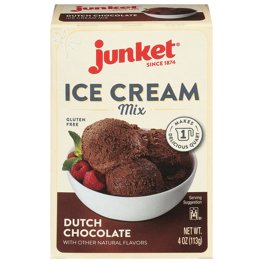 Junket Ice Cream Dutch Chocolate Mix 4 Oz (Pack of 12)
