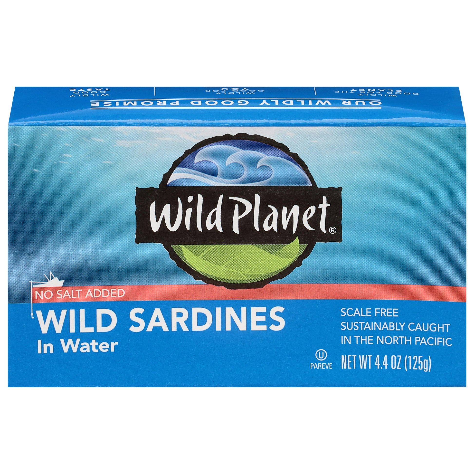 Wild Planet Sardines Wild Water No salt 4.4 oz (Pack of 12)