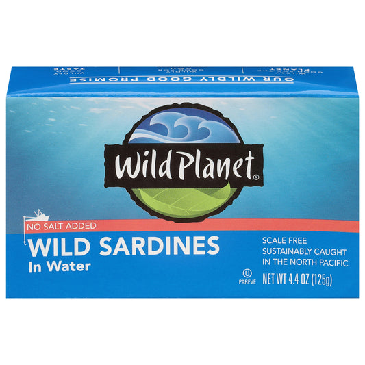 Wild Planet Sardines Wild Water No salt 4.4 oz (Pack of 12)