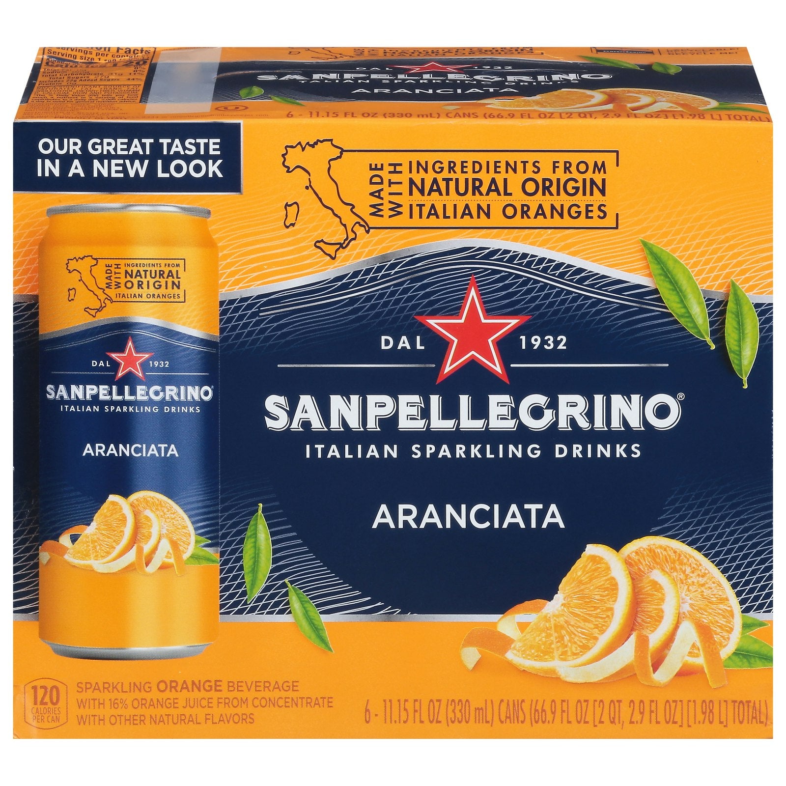 San Pellegrino Sparkling Beverage Aranciata 6/11.15 Fz.