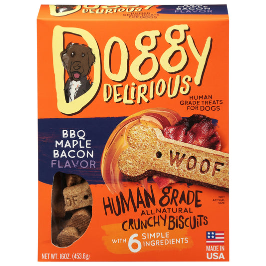 Doggy Delirious Bone Dog BBQ Maple Bacon 16 Oz Pack of 6