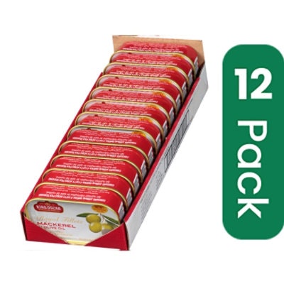 King Oscar Skinless Boneless Mackerel Royal Fillets in Olive Oil - 4.05 Ounce (Pack of 12)