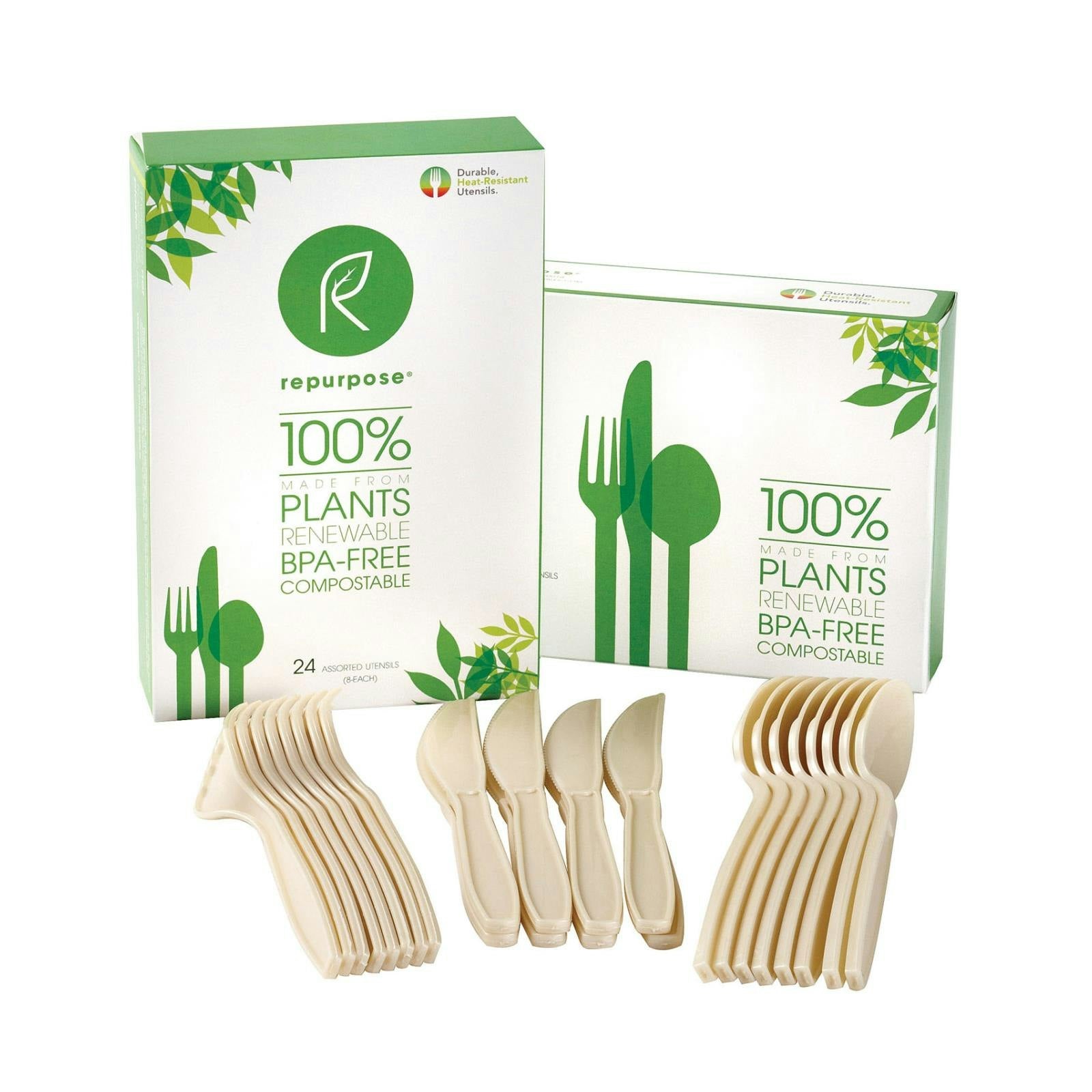 Repurpose Plant Base High Heat Utensils Set 24 Count (Pack of 20)