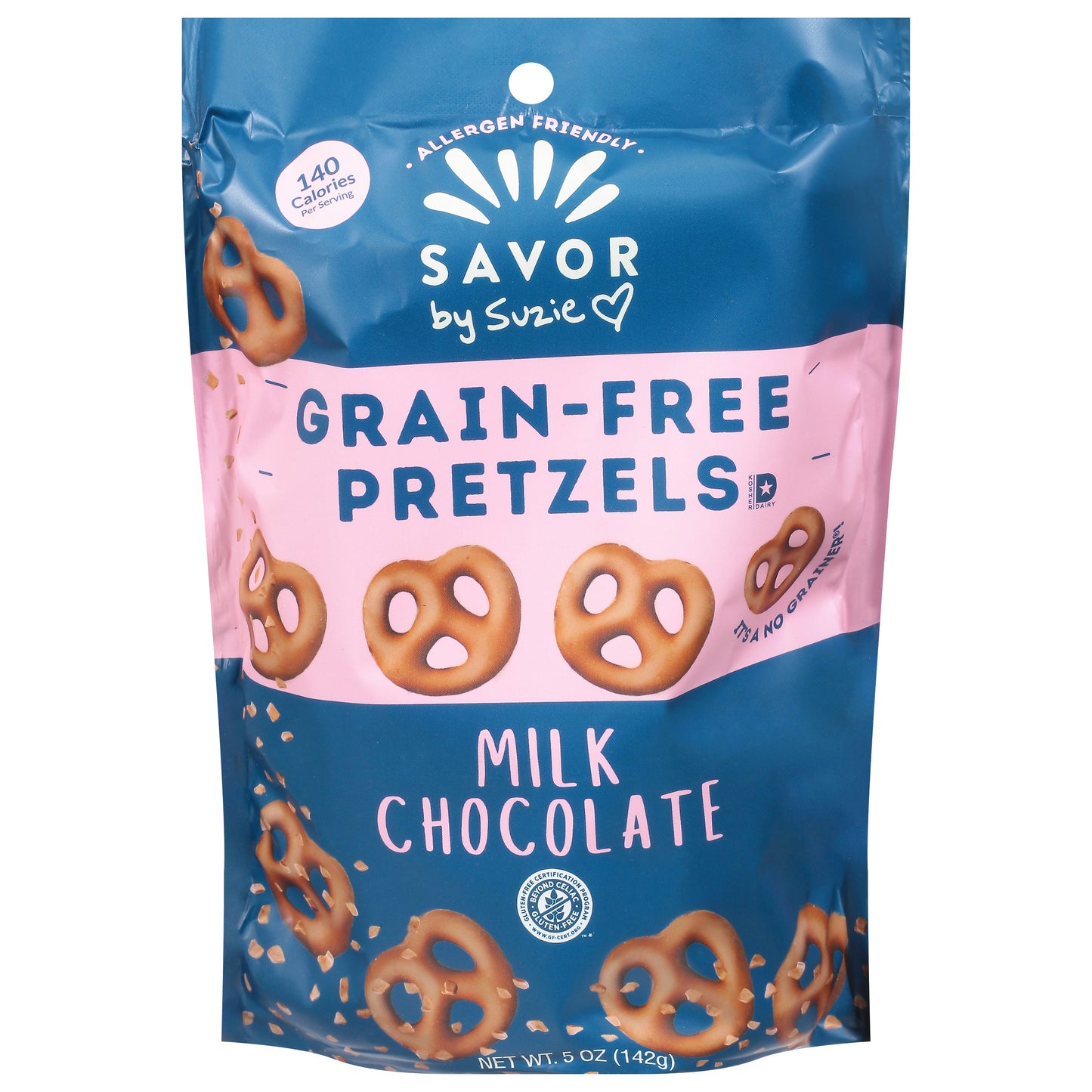 Savor By Suzie Pretzels Milk Chocolate 5 oz (Pack of 12)